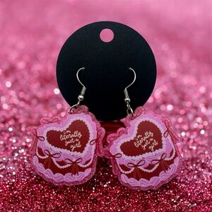 Pink Heart Earrings